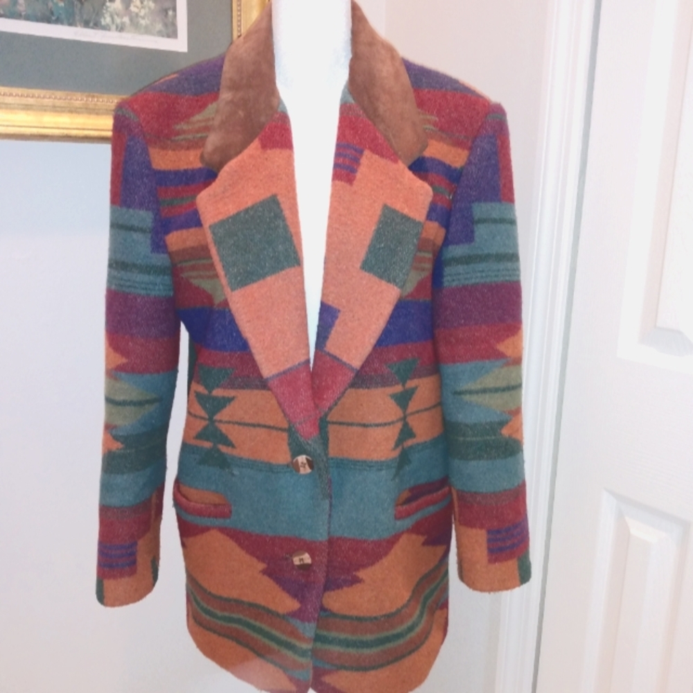 Southwest/Aztec style Wool & Suede Jacket